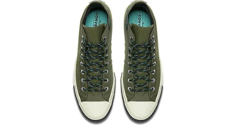Converse – Chuck Taylor 1970s pour hommes et femmes, baskets hautes neutres, chaussures de loisirs classiques à plateforme en toile, vert armée, authentiques