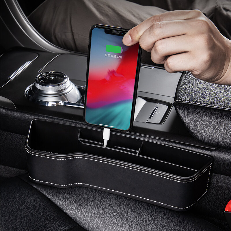 Universal Car Seat Gap Organizer PU Leather Pocket For Wallet Phone Slit Pocket Auto Car Storage Organizer Car Assessoires