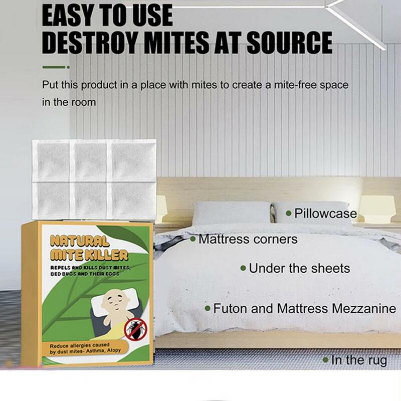 Saco de remoção de ácaros útil fácil de usar mini casa cama sofá removedor de ácaros saco assassino ácaro controlador saco 6 pces
