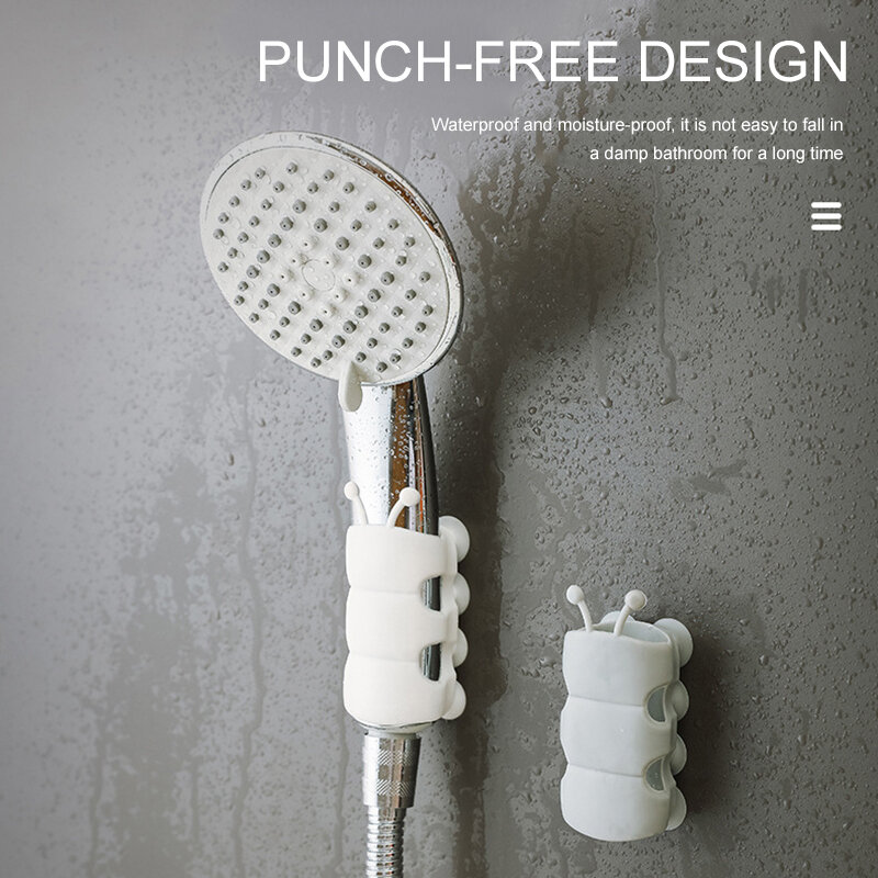 Punch-Free Shower Bracket Shower Kepala Suction Cup Adjustable Holder Silikon Dinding Hisap Vakum Cup Shower Kepala Holder Rack