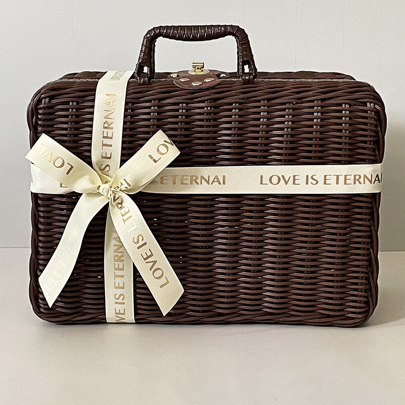 2023 New 13-inch Vintage Woven Storage Suitcase