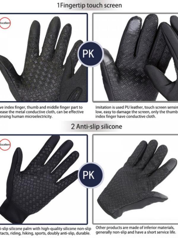 Men'S And Women'S New Winter Outdoor Riding Plus Velvet Cold-Proof Touch Screen Warmth Thickened Lovers Sports Gloves