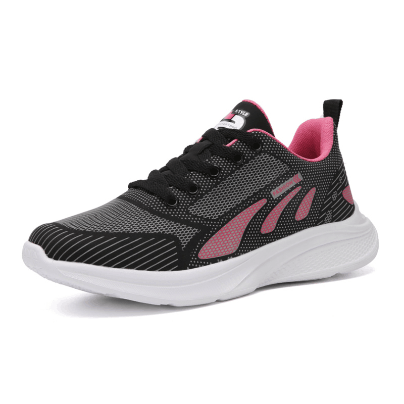 2022 novos tênis de corrida unissex luz malha respirável sapatos femininos ao ar livre sapatos de fitness rendas-up senhoras esporte ShoesJD230-1
