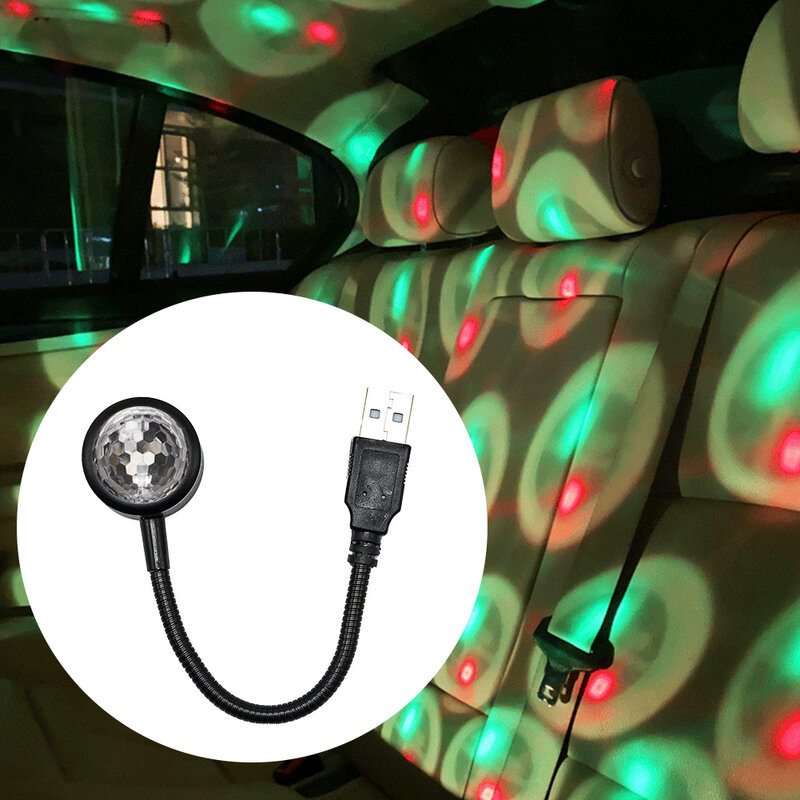 المنزل KTV سقف السيارة 9 طرق المحيطة مصباح مرنة رومانسية قابل للتعديل USB ستار العارض جو التحكم الصوتي ضوء الليل RGB