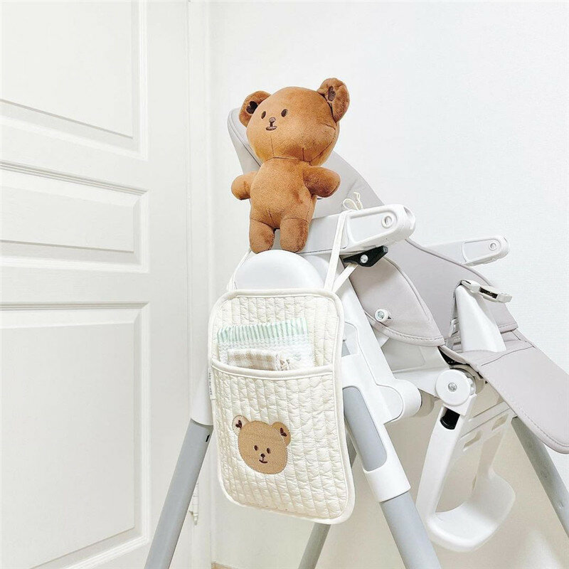 Cute Storage Bag Baby Crib Chair Organizer Hanging Bag for Bunk Hospital Bed Rail Book Baby Bottle Toy Diaper Pockets Box Holder
