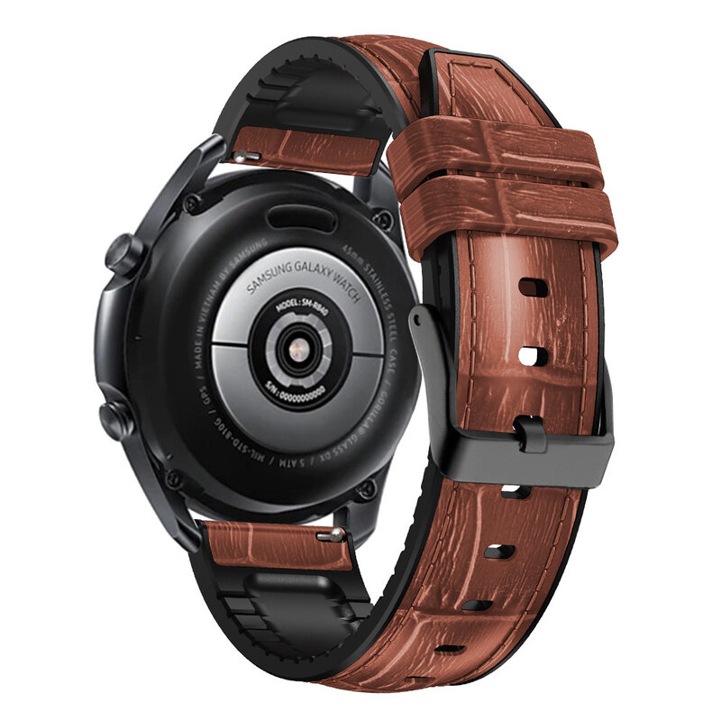 22mm pasek z prawdziwej skóry dla Ticwatch Pro 3 GPS silikonowy pasek do zegarków Ticwatch Pro 2020/GTX/E2/S2 mężczyzna wymiana bransoletka sportowa