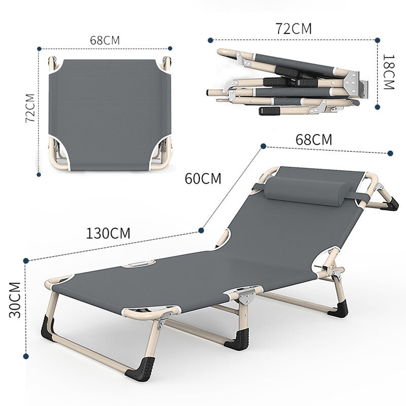 Single Simple Office Nap เตียงพับผู้ใหญ่ Nap Multi-Function Recliner,แบบพกพาพับกลางแจ้ง Recliner