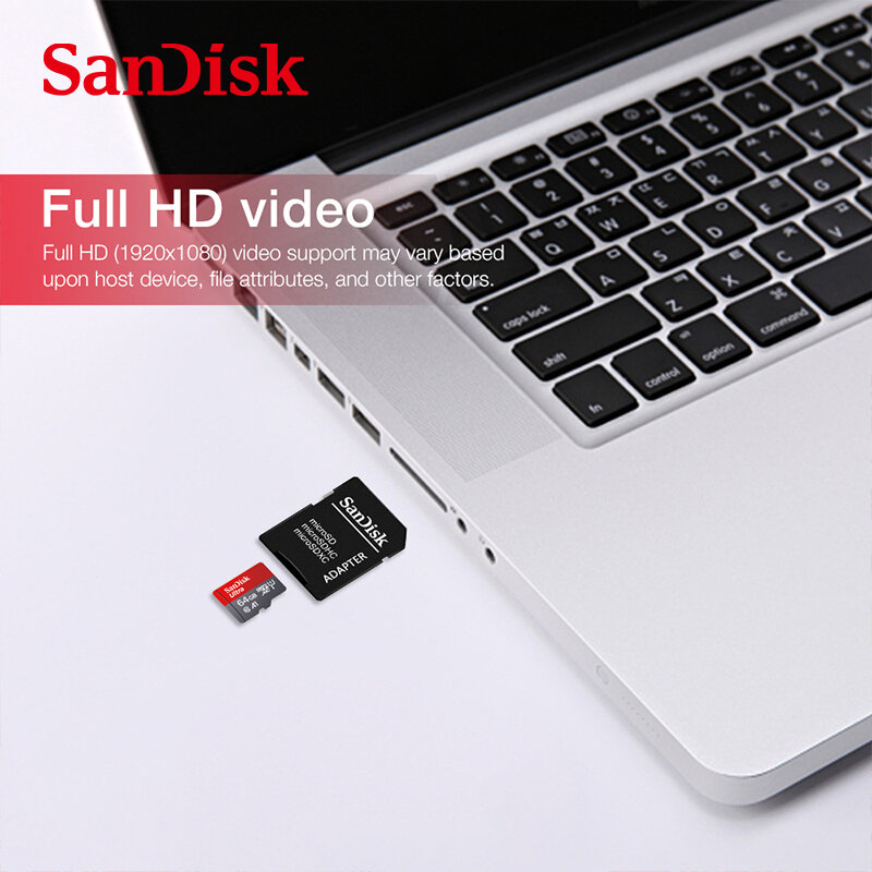 SanDisk карта памяти micro sd, 32 ГБ, 64 ГБ, 100% ГБ, 128 ГБ
