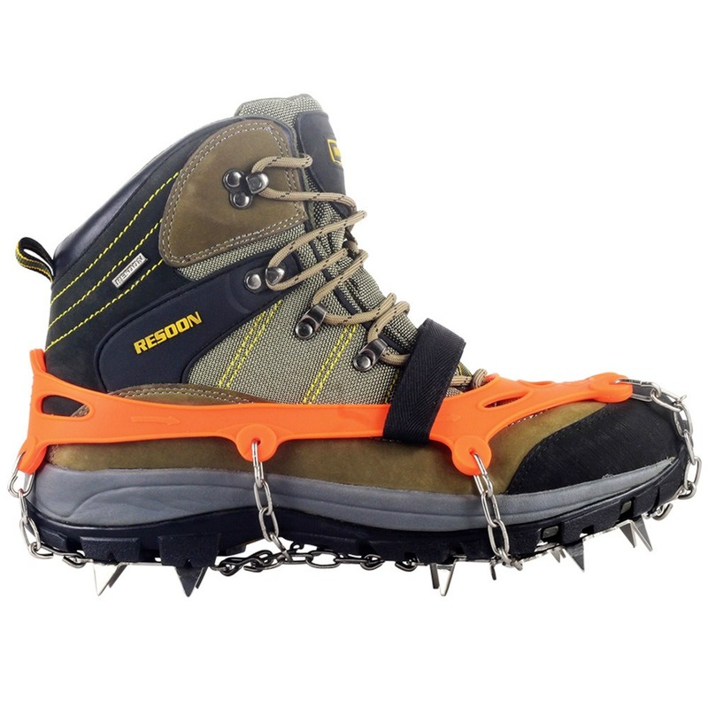 滑り止めの屋外靴カバー,ステンレス鋼のサーモ弾性ゴム,登山用アイスクライミング,19歯