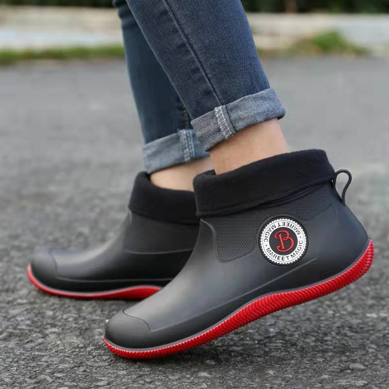 Men Rubber Shoes Waterproof Rain Boots 2022 Spring New Male Short Ankle Non-slip Fishing Booties Kitchen Work Warm Galoshes