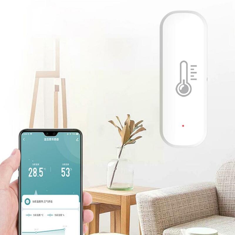 Tuya Wifi czujnik temperatury I wilgotności Tuya/life Monitor domu App praca z termometrem Alexa higrometr I C0o6