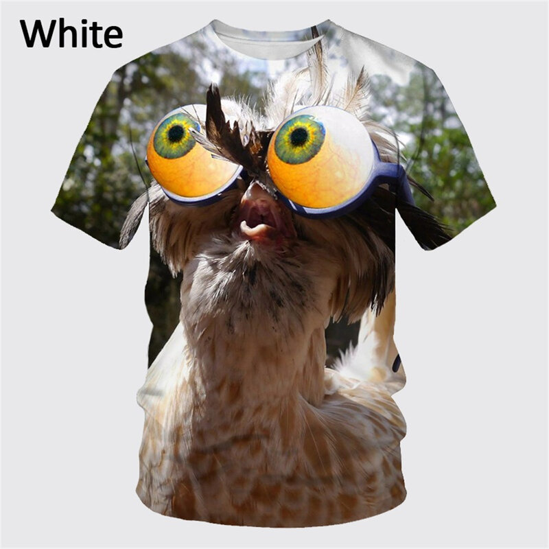 2022 camisetas masculinas roupas engraçadas verão curto topos frango impressão gráfica animal t camisa casual moda de grandes dimensões
