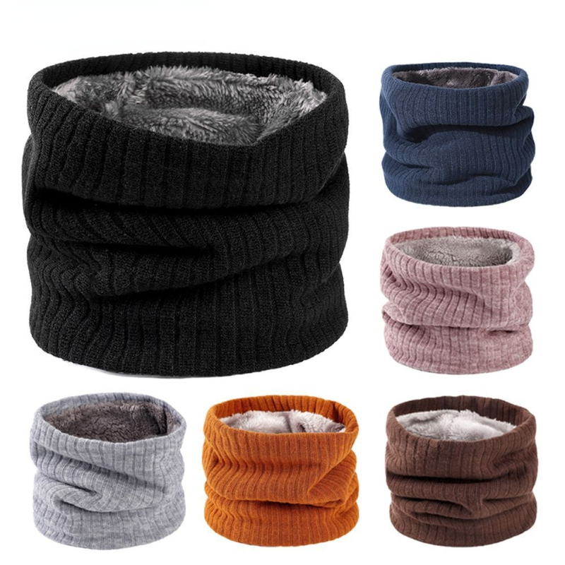 Lenço de inverno quente para mulheres anel de lã bandana tricô lenço sólido malha pescoço mais quente buff grosso cashmere bandana esqui máscara