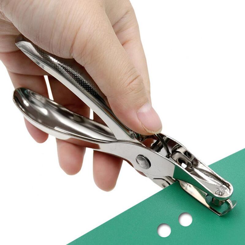 Labor Saving Anti-slip Handle Punching Forceps Automatically Open Single Hole Punching Pliers No Offset Paper Punch Convenient