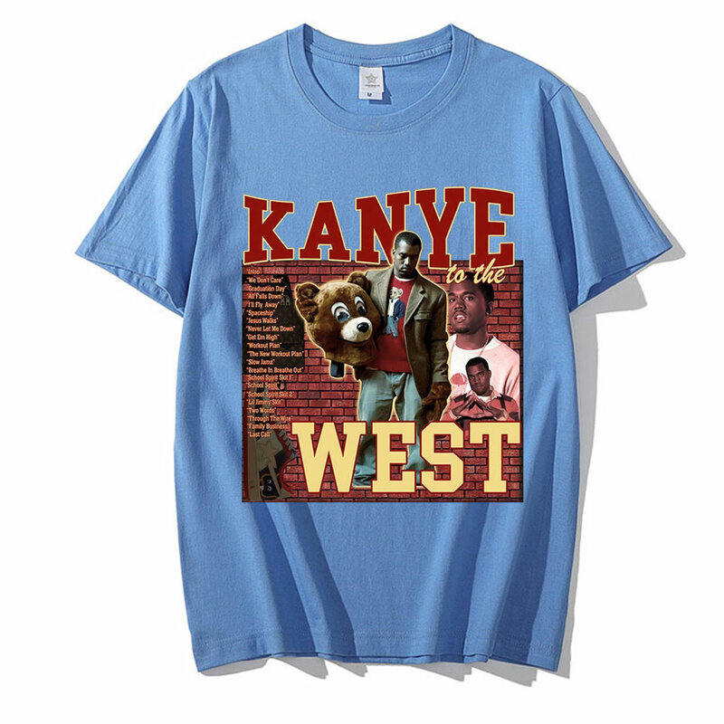 Футболка Kanye West 90s Мужская/Женская, винтажная черная рубашка в стиле унисекс, 100% хлопок, с графическим принтом, топ в стиле ретро, на лето