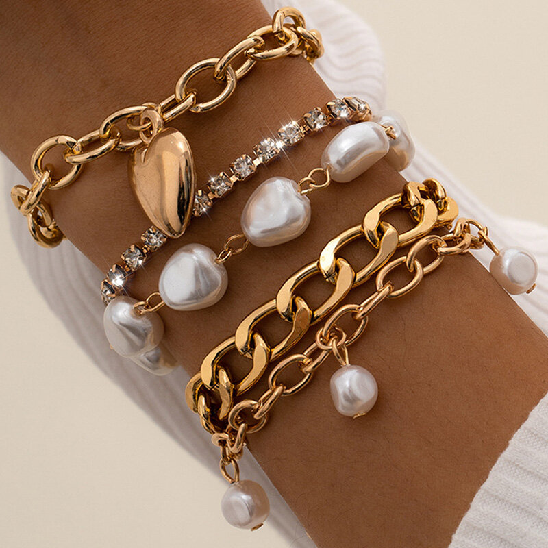 Tocona Bohemian Gold Tassel Bracelets for armbanden voor dames Geometric Leaves Beads Layered Hand Chain Charm Bracelet Set
