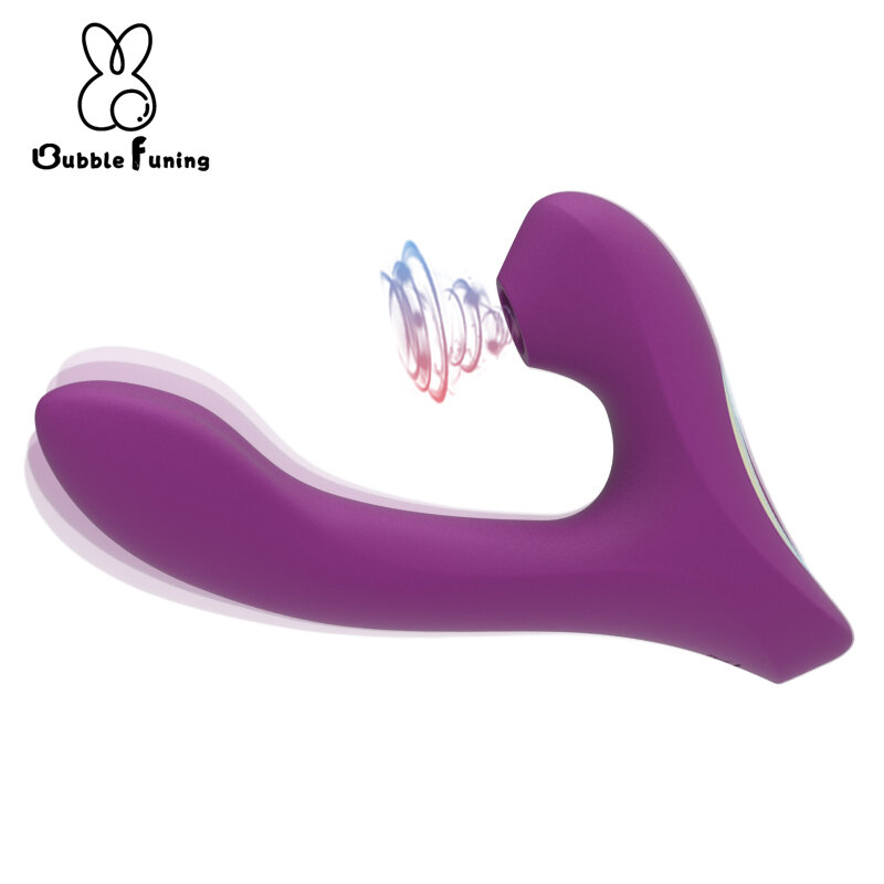 Baru 2 IN 1 Klitoris Pengisap Vibrator Pengisap Vagina 10 Kecepatan Bergetar Klitoris G Spot Stimulator Mainan Seks Erotis untuk Wanita Mainan Seks