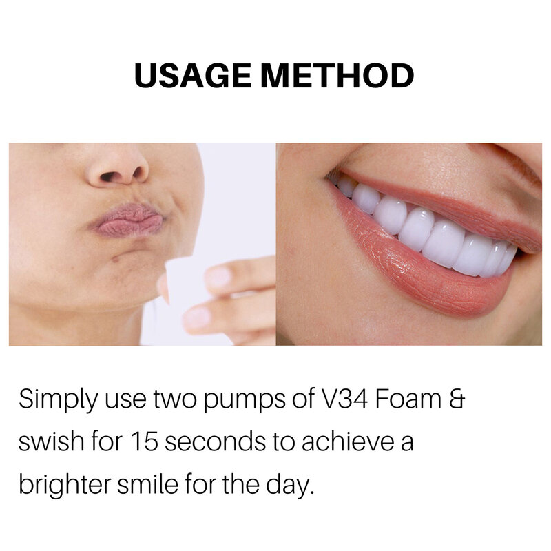 50ml Teeth Whitening Mousse Deep Cleaning Cigarette Stains Repair Bright Neutralizes Yellow Tones Plaque Fresh Breath