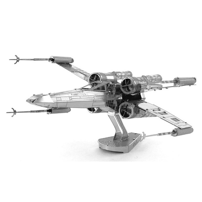 Modelo de arte MU 3D rompecabezas de Metal R2D2 Millennium x-wing fighter ATAT ATST, kits de modelos, rompecabezas de corte láser DIY, juguete para niños