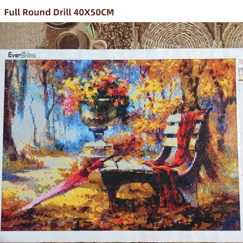 Evershine full square diamante pintura árvore 5d diy diamante bordado paisagem outono strass arte decoração de casa