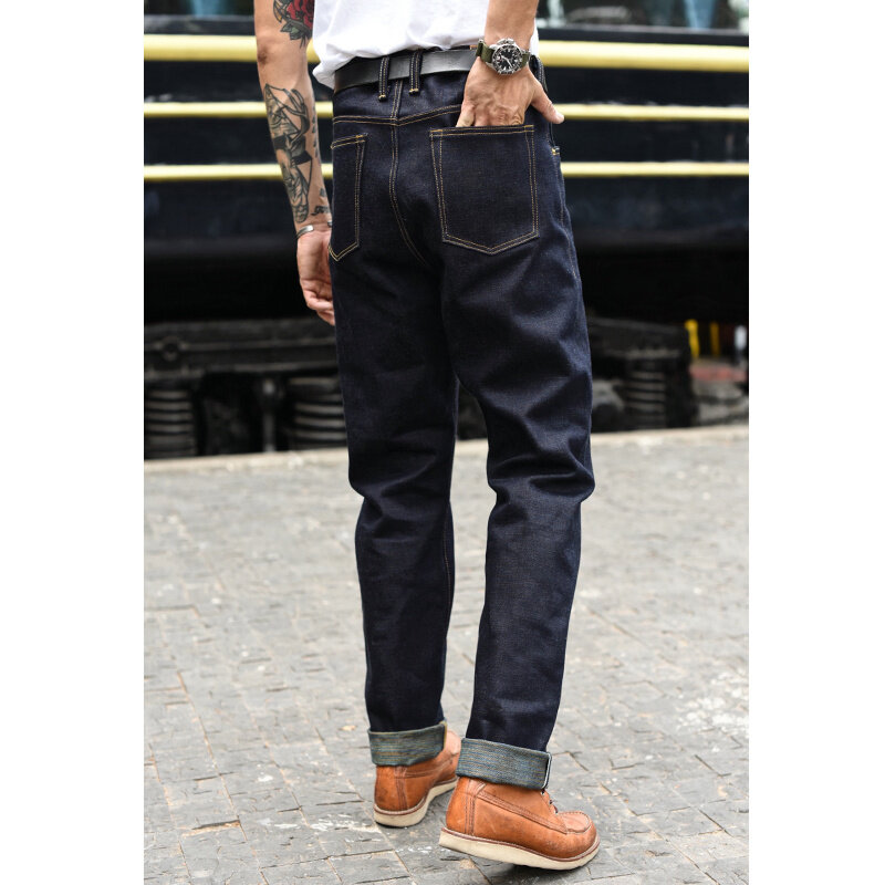 311xx-z1 arco-íris denim jeans para homens selvedge denim calças de brim dos homens 21 oz voar elevação reta pernas ligeiramente magro