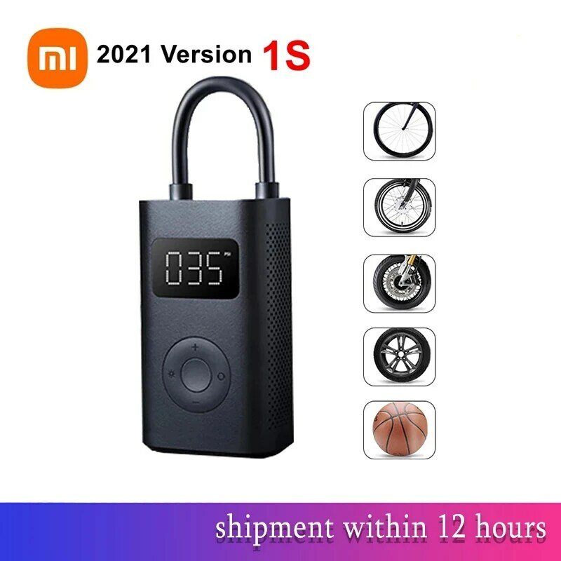 2021 New Xiaomi mijia Portable Electric Air 1S Inflator Multitool Air Pump for Bike Car Ball Compressor Led smart home Type-C