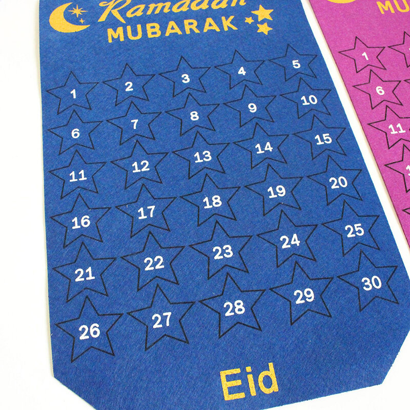 1 세트 라마단 카운트 다운 펠트 캘린더 Eid 무바라크 장식 홈 이슬람 무슬림 파티 장식 라마단 카림 이드