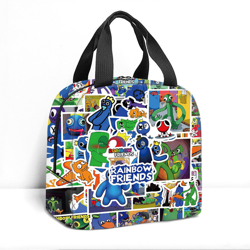 2023 Anime Rainbow Friends Children Lunch Bag Kawaii Animals Handy Portable Insulation Bag Student Lunch Box Bag Ice Bag