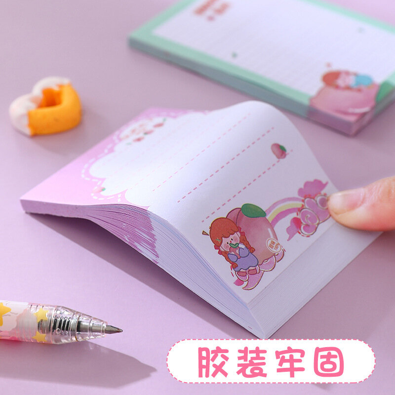 Coreano creativo cartone animato Memo Pad studente animale ragazza note appiccicose non appiccicoso etichetta carta ufficio imparare piano messaggio cancelleria