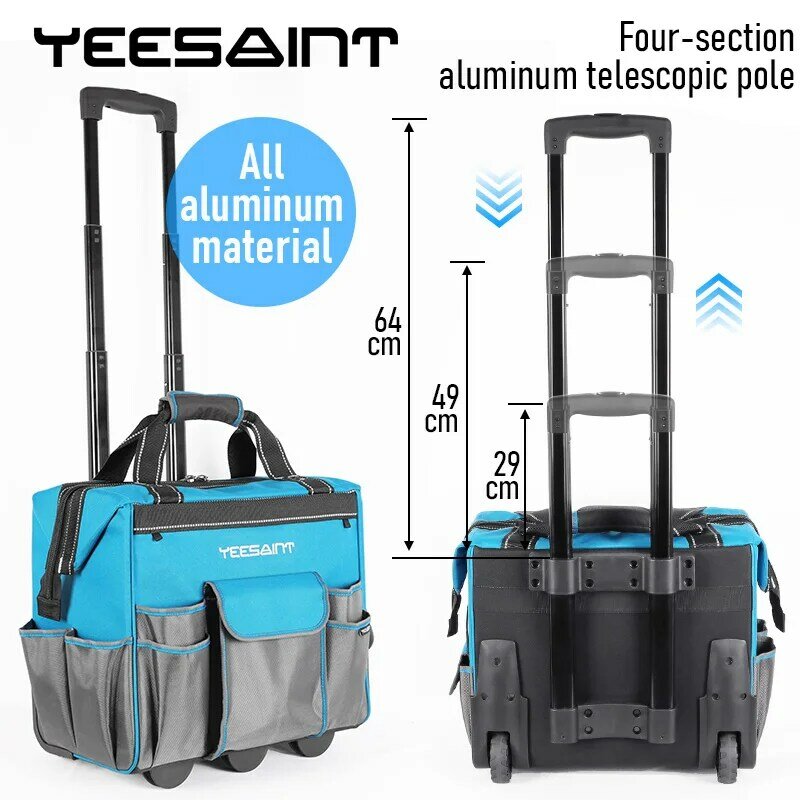 YEESAINT-Bolsa de carro de herramientas, caja de almacenamiento de herramientas eléctricas, estuche rígido de transporte, bolsa de herramientas rodante multifunción, bolsas de herramientas para hombres