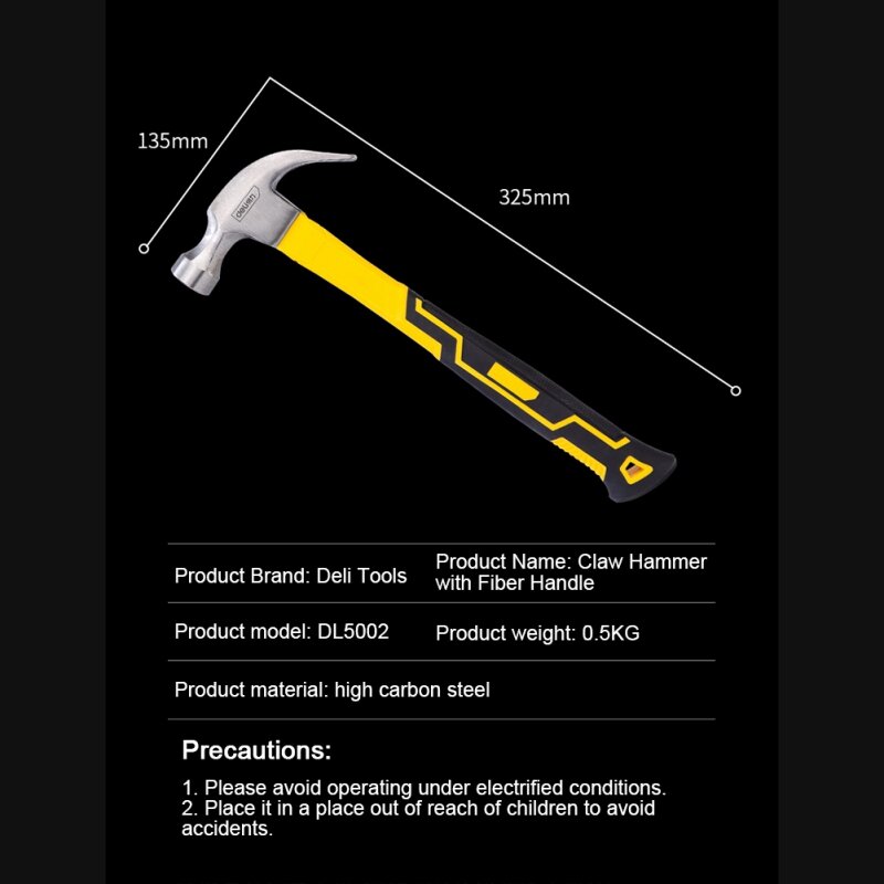 Multifunktions Deli Kopf Klaue Hammer für Holzbearbeitung Elektronische Werkzeug Nicht-slip Stoßfest Stahl Hammer Hardware Werkzeuge