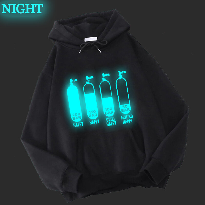 Diver 200 barra engraçado hoodie moletom com capuz harajuku moletom com capuz streetwear topos oversized batimentos cardíacos mergulho luminoso hoodie