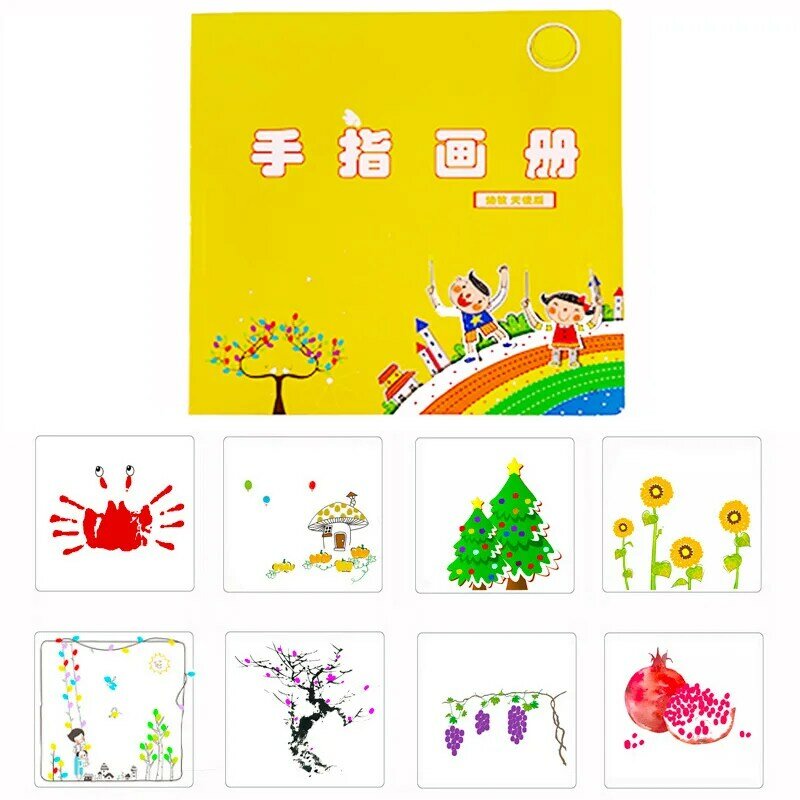 24cm 재미 있는 6-24 색 잉크 패드 스탬프 DIY 손가락 그림 공예 카드 제작 어린이 몬테소리 드로잉 0-12 개월, 아기 장난감