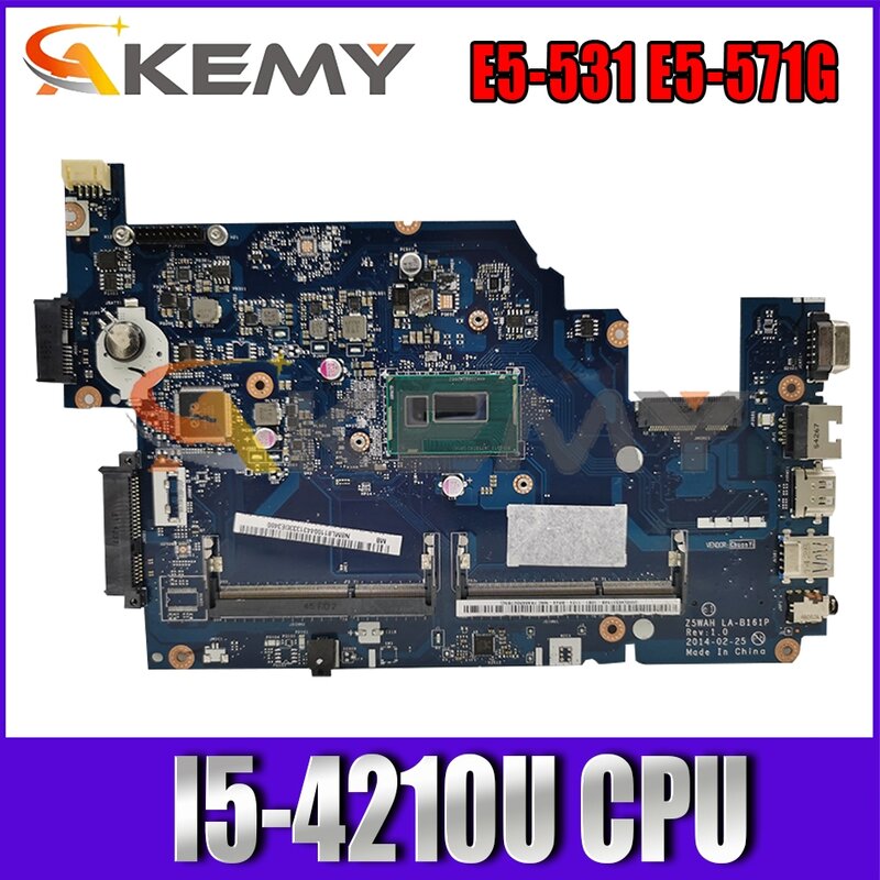 NBML811004 Z5WAH LA-B161P для Acer Aspire 15,6-Inch E5-571P Материнская плата Intel для ноутбука Core i5-4210U DDR3L 100% полностью протестирован