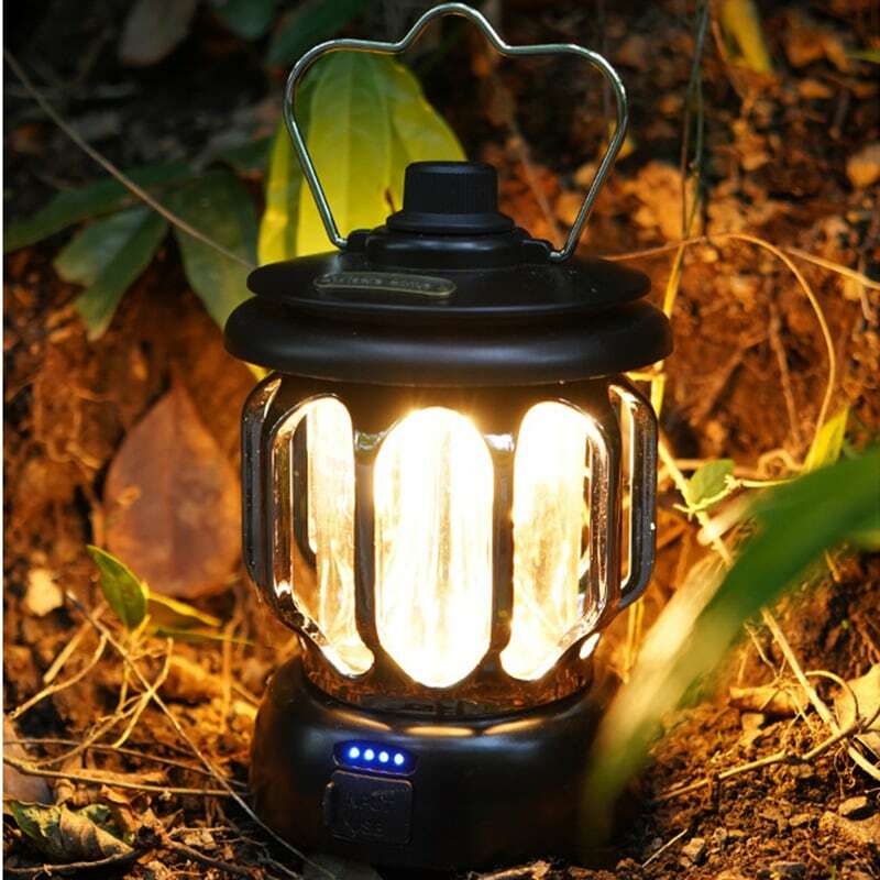 Lanterne de Camping Portable et rétro, lampe suspendue, Rechargeable, usage domestique, 3 Modes d'éclairage, intensité réglable, avec port USB