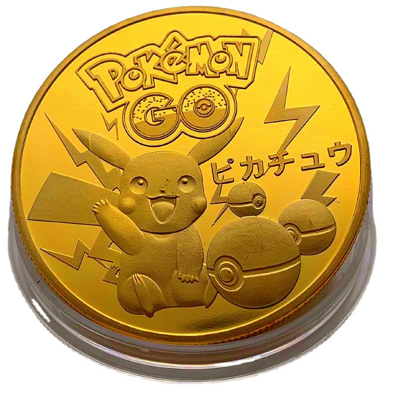 Pokemon Anime Mạ Vàng Đồng Vàng Game Đồng Tiền Kỷ Niệm Pikachu Vàng Đồng Phối Game Thu Pokemon Thẻ Quà Giáng Sinh