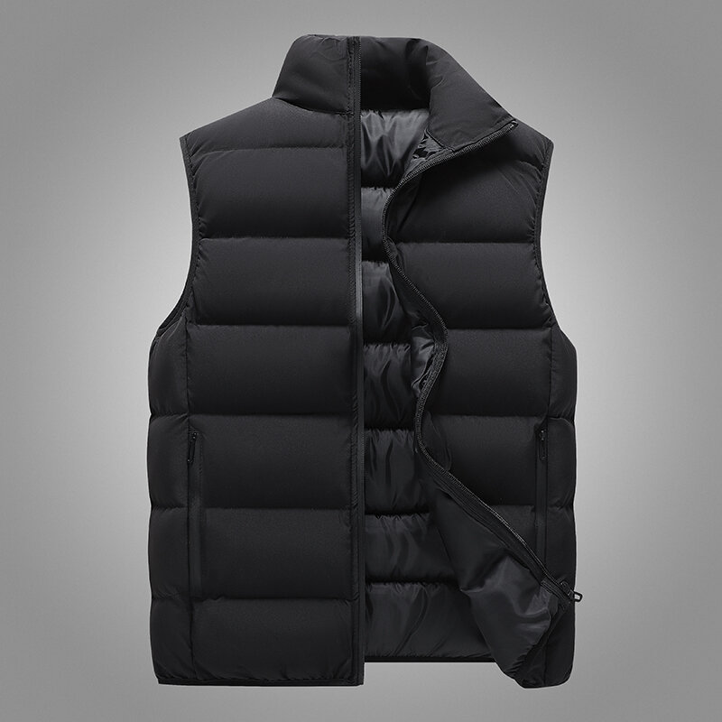 New 2022 Korean Fashion Trend Stand Collar Cotton Vest Coat Men'S Autumn And Winter Thickened Warm Loose Youth Waistcoat