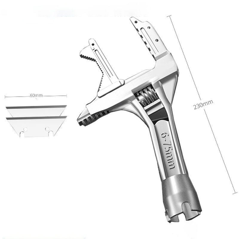 Strumento per chiave sanitaria manico corto mobile Kit di chiavi idrauliche universali di grande apertura smontaggio pulizia coltello multiuso