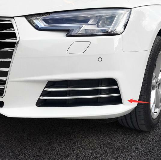 ABS Chrome For Audi A4 b9 2016 2017 Accessories Car front fog lamp light strip Frame Cover trim Panel Sequins 4pcs