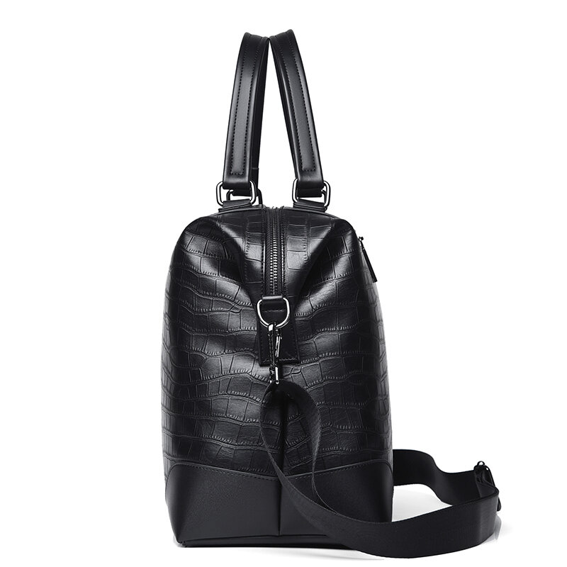 Дорожная сумка YILIAN для мужчин, мягкая кожаная сумка с каменным узором, ручной работы, вместительный деловой ранец