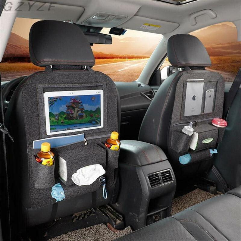 新しいカーシート主催タブレットスタンド多機能収納袋カップホルダー自動アンチキックマットバッグ