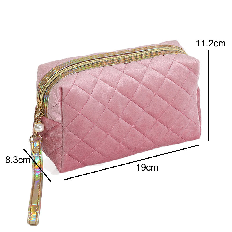 2023 New Women Cosmetic Bag Solid Color Korean Style Makeup Bag Pouch Toiletry Bag Waterproof Makeup Organizer Case Organizer