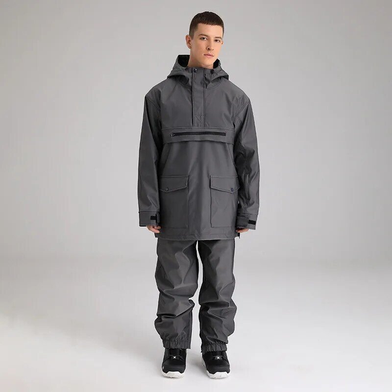 SEARIPE 남녀공용 스키 수트 세트, 방풍 방수 겨울 따뜻한 옷, 재킷 바지, 스노보드 후드 바지