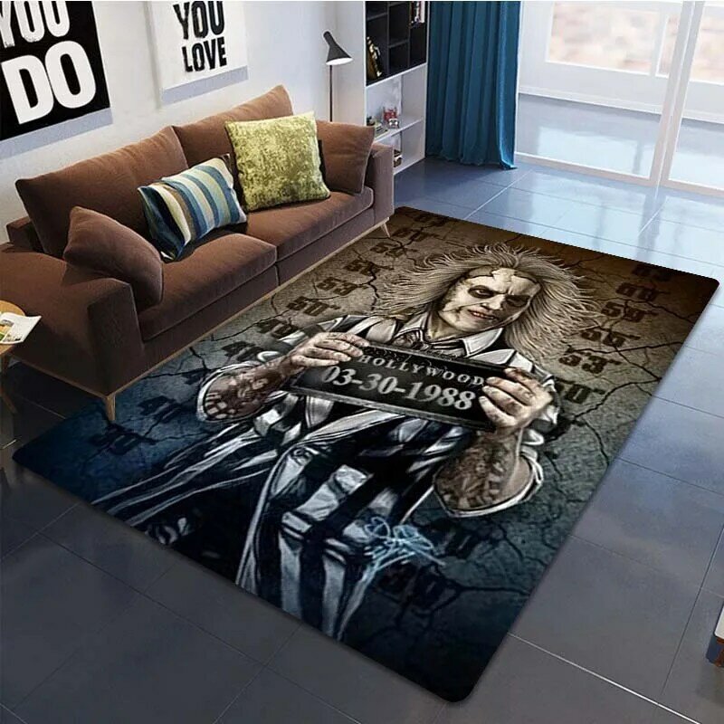 Horror Movie Rug Killer Jack Rug Scream Rug Modern Living Room Bedroom Home Fashion Decor Rug Anti-Slip Floor Mats Office Gifts