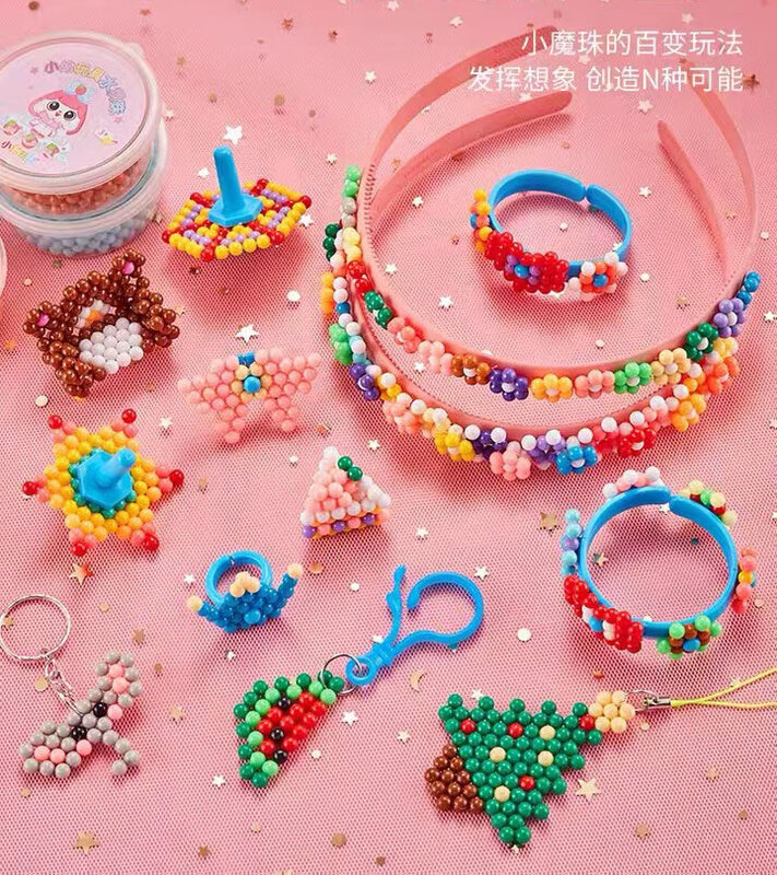 DIY Water spray beads Hand Making 3D diameter 5mm Aqua diy toy Perler Hama Beads Puzzle Education