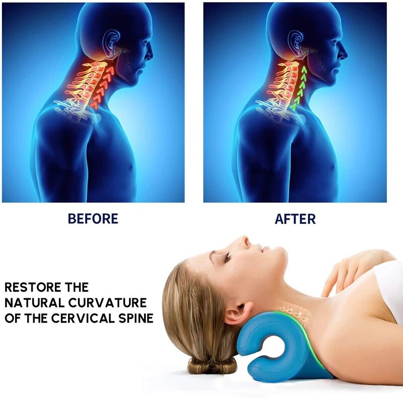 Pescoço ombro calmante corrector maca relaxer cervical tração fitness ortopédico shiatsu travesseiro massageador pressoterapia