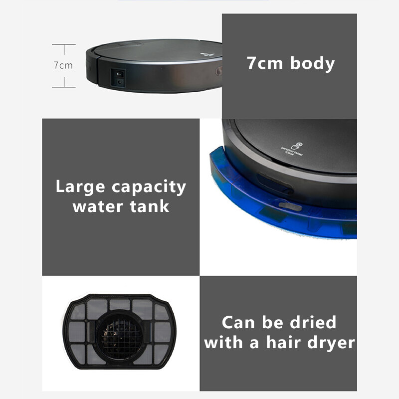 Inteligentne zamiatanie i Mop odkurzacz Robot do włosów zwierzaków dywanów do czyszczenia na sucho i na mokro Robot