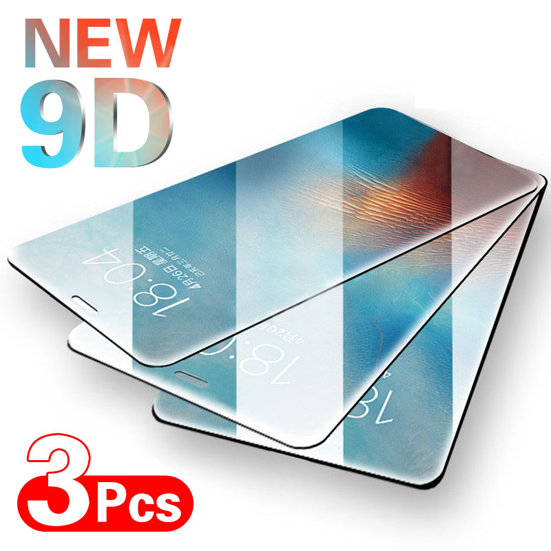 3 pçs capa completa de vidro protetor para o iphone 13 12 11 pro max vidro temperado filme no iphone x xs xr 6s 7 8 tela vidro