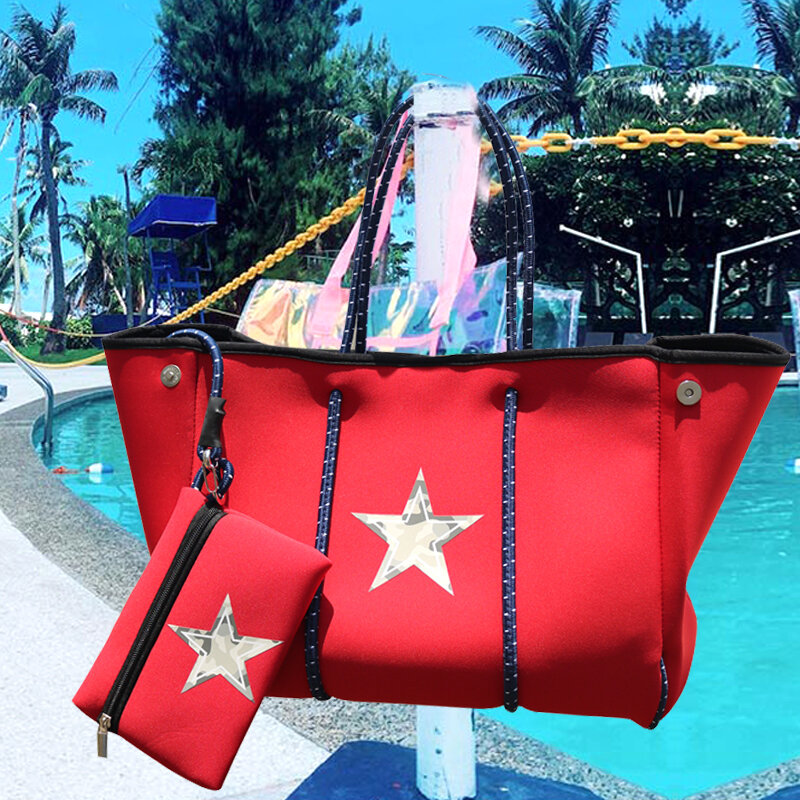 Luxurious Diving Fabric Neoprene Breathable Handbag Shoulder Large-capacity Brand Casual Tote bag Top-Handle Bags Shoulder Bags