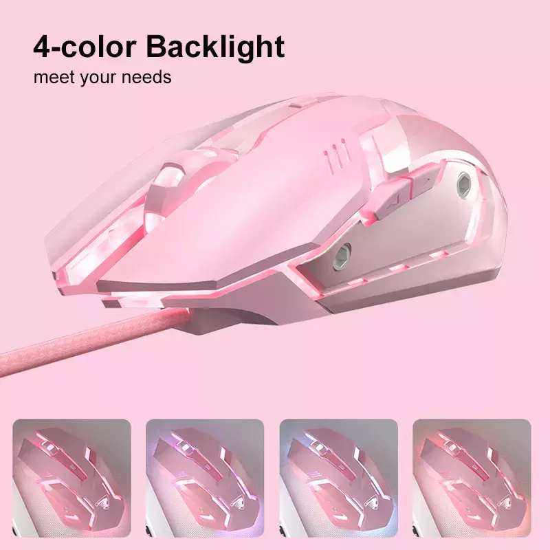 Wire Gaming Mouse Silent Mause Ergonomic 4 Keys Backlit Mini Magic Mouse For Laptop Computer PC Gamer Silent Mouse Gift For Girl